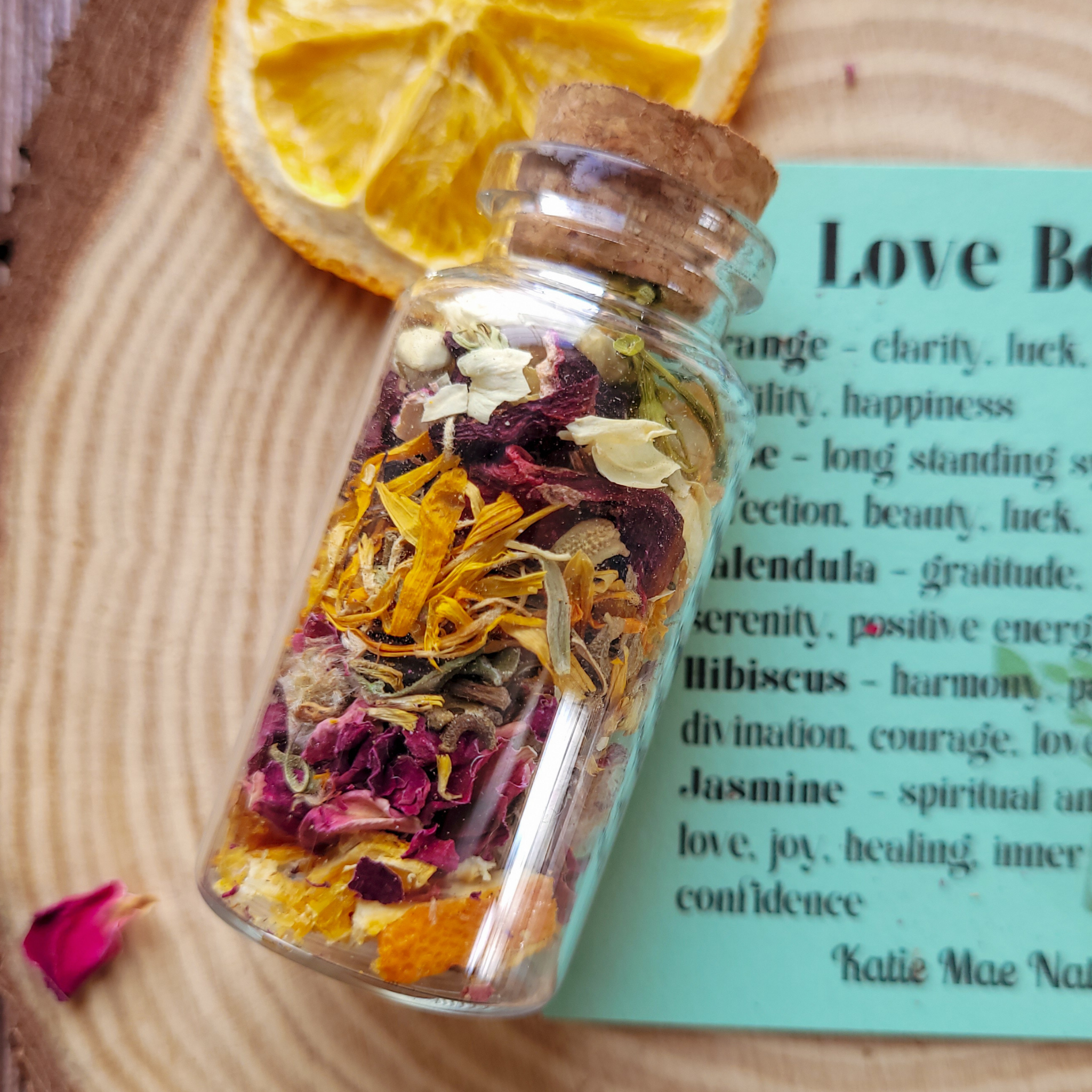 Love Spell Bottle, Intention Setting for Love and Affection