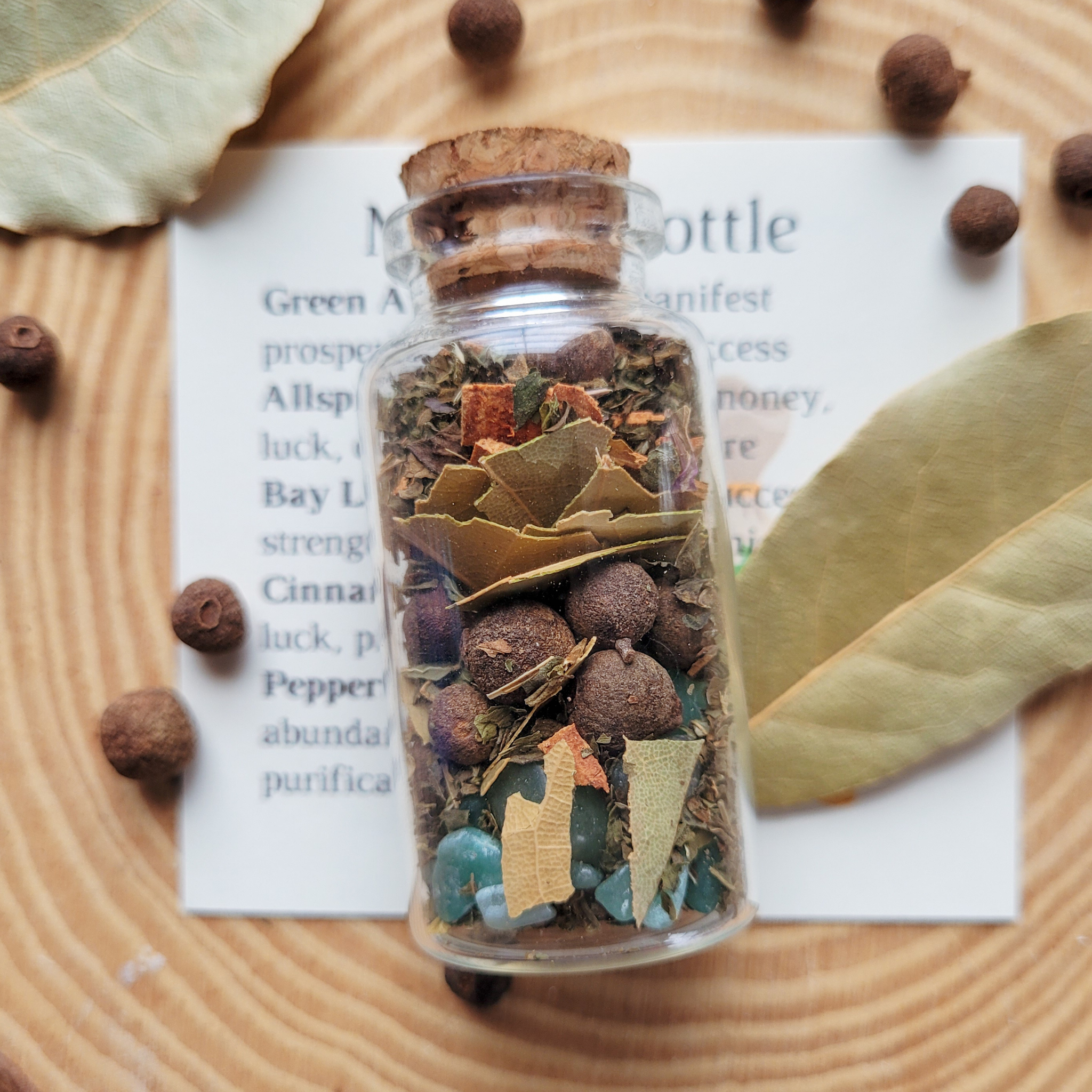 Money Spell Bottle, Herbs for Attracting Wealth and Abundance
