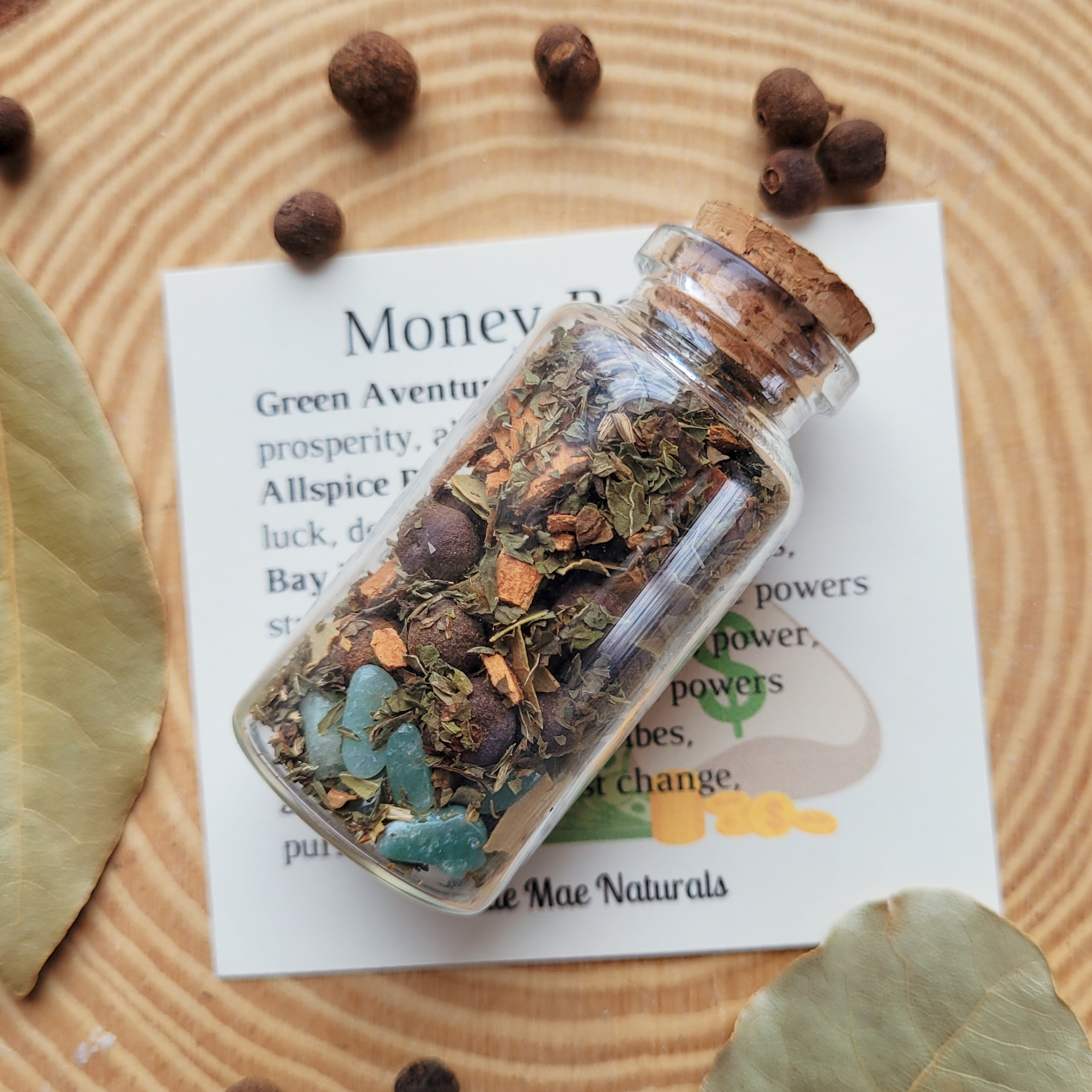 Money Spell Bottle, Herbs for Attracting Wealth and Abundance