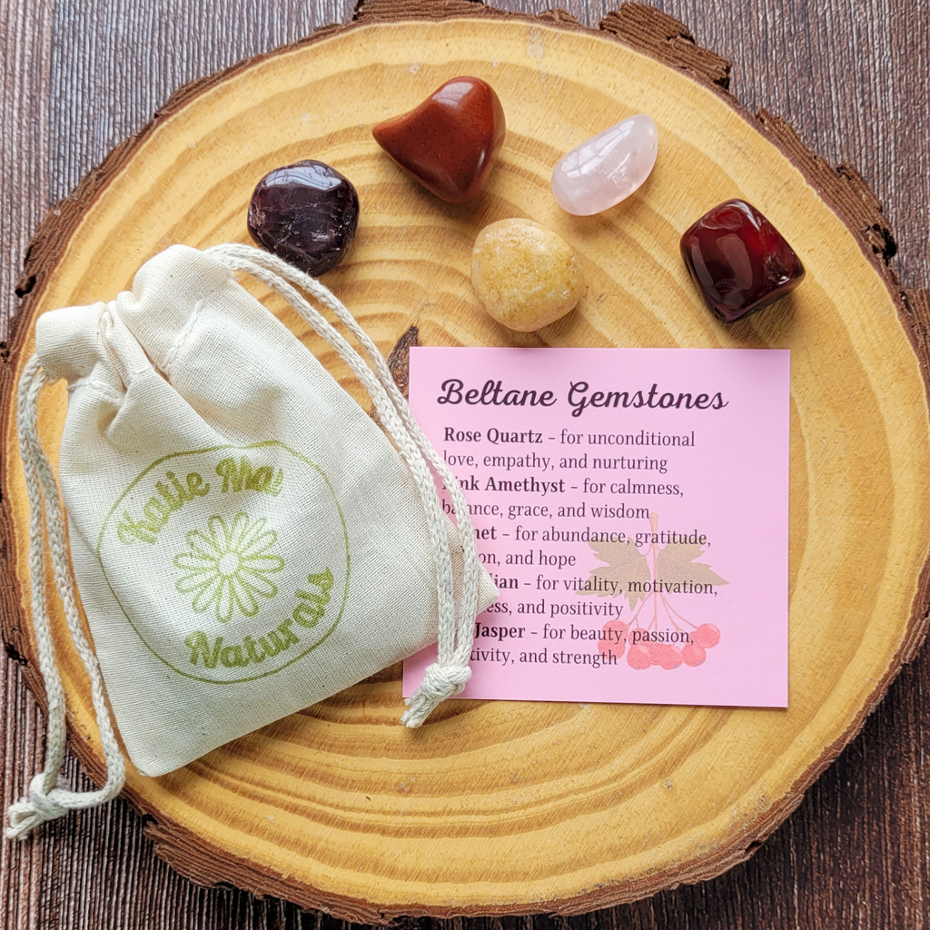 Beltane Gemstone Set – Crystal Collection for Love, Passion, Growth & Spring Rituals