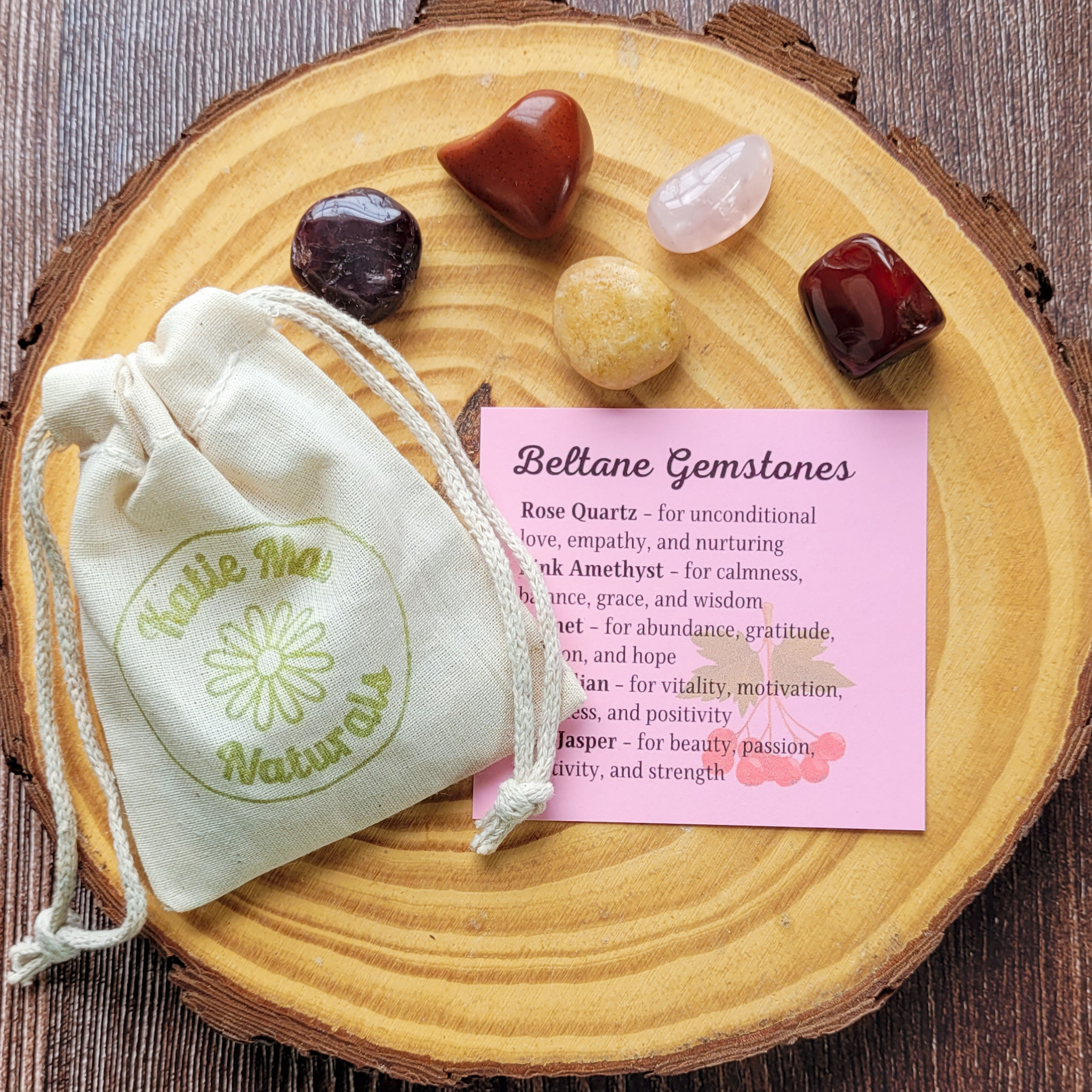 Beltane Gemstone Set – Crystal Collection for Love, Passion, Growth & Spring Rituals