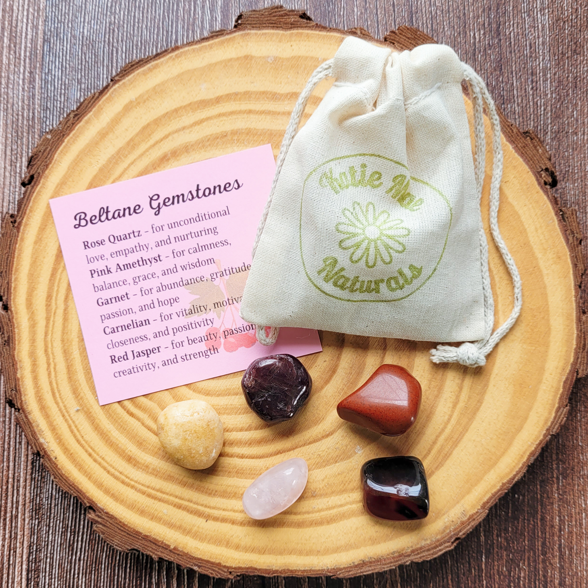 Beltane Gemstone Set – Crystal Collection for Love, Passion, Growth & Spring Rituals