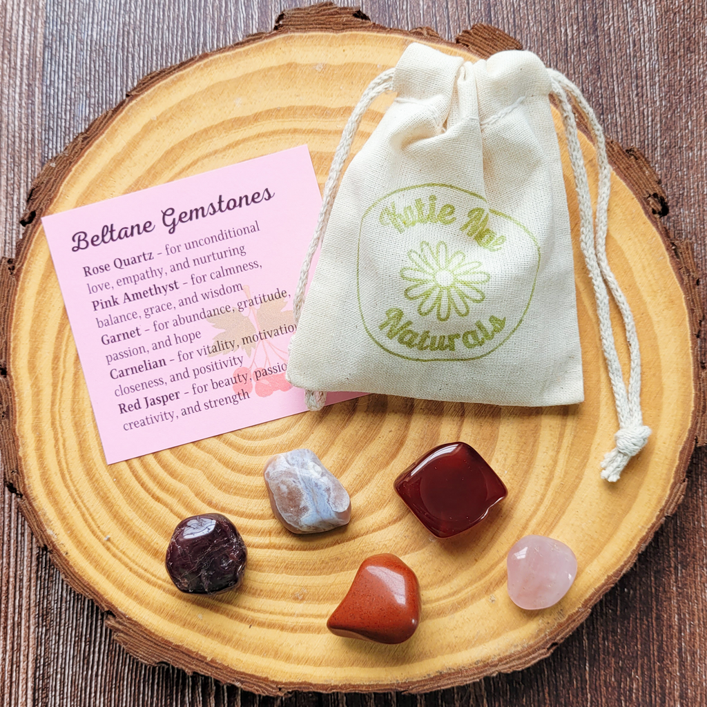 Beltane Gemstone Set – Crystal Collection for Love, Passion, Growth & Spring Rituals