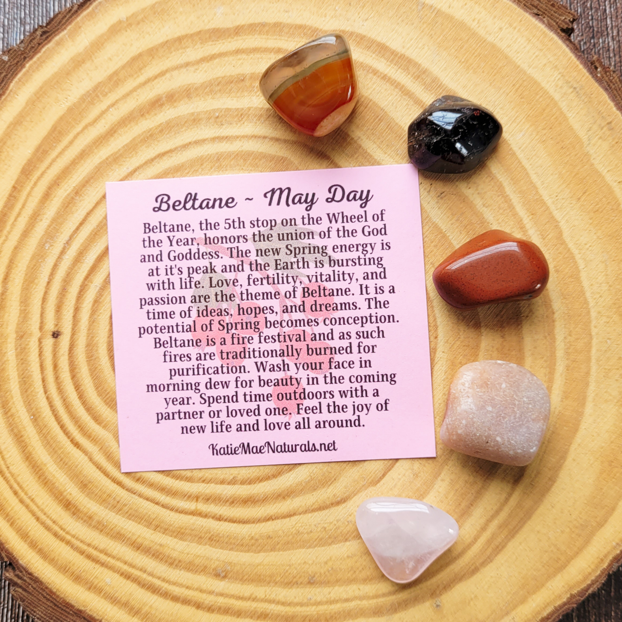 Beltane Gemstone Set – Crystal Collection for Love, Passion, Growth & Spring Rituals