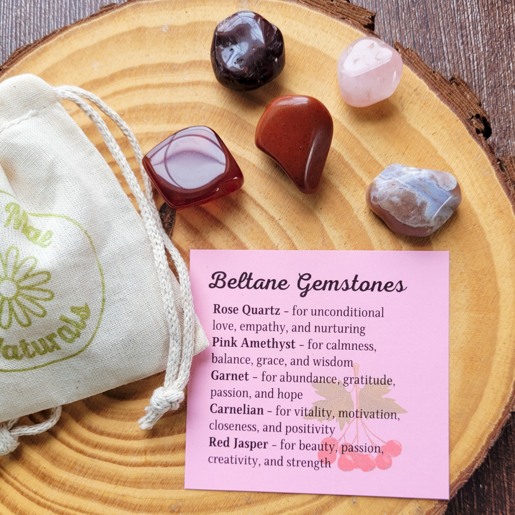 Beltane Gemstone Set – Crystal Collection for Love, Passion, Growth & Spring Rituals