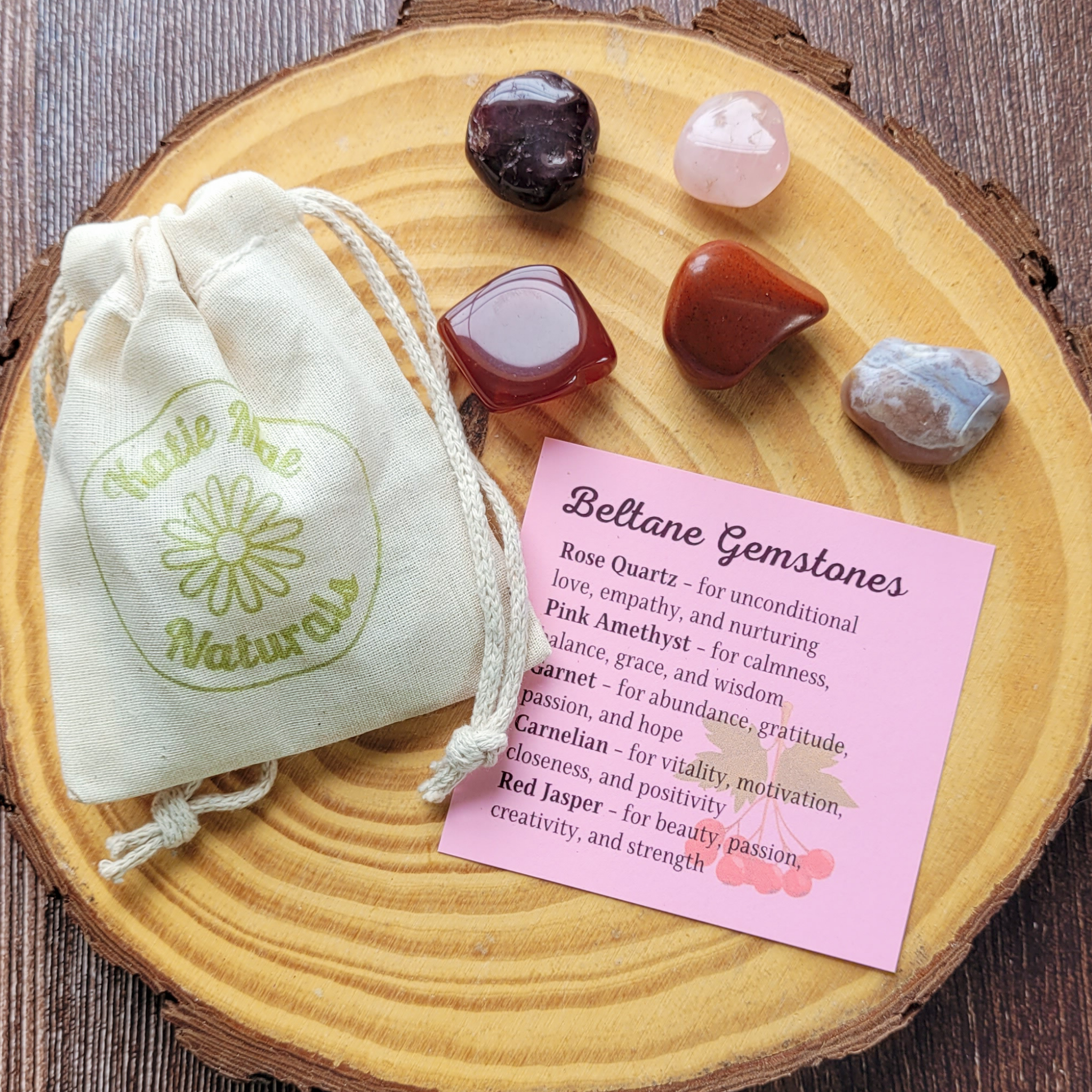 Beltane Gemstone Set – Crystal Collection for Love, Passion, Growth & Spring Rituals