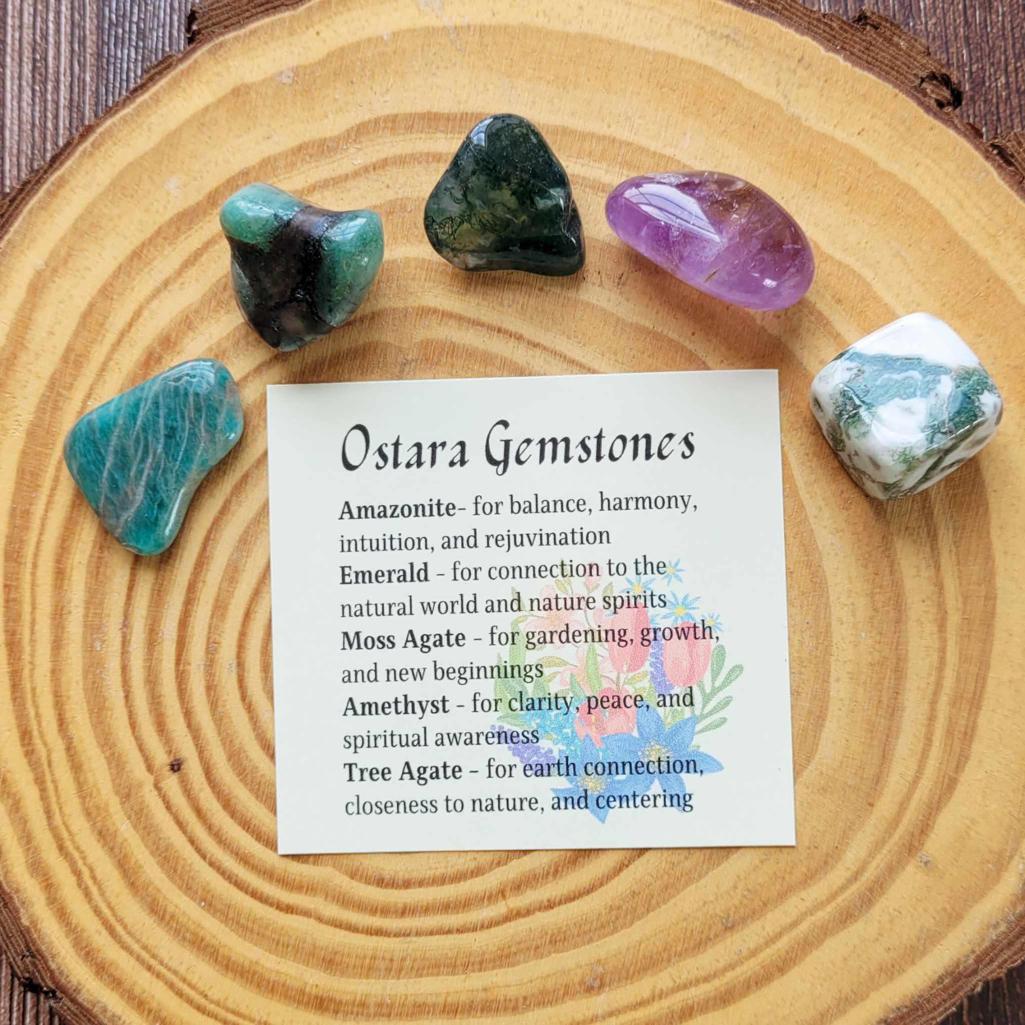 Ostara Gemstone Set – Spring Equinox Crystal Collection for Growth, Renewal & Harmony