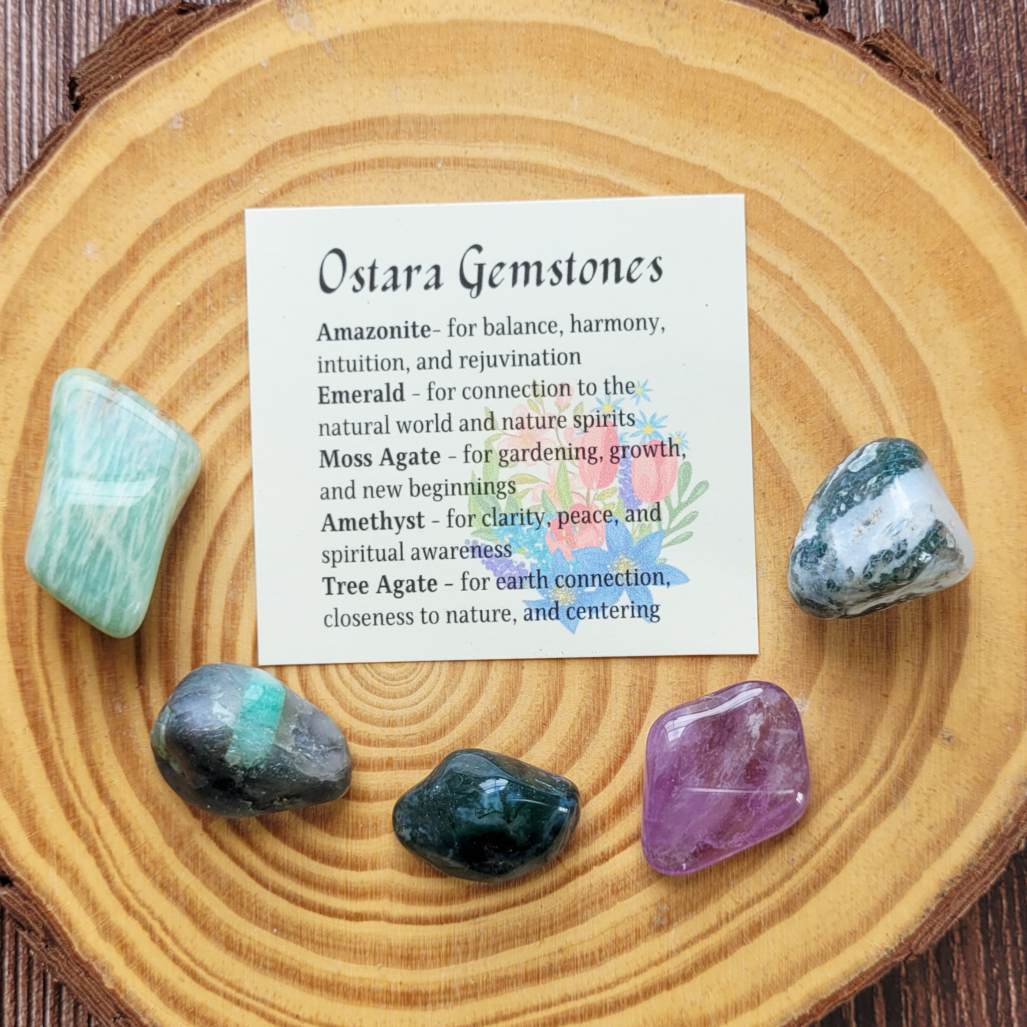 Ostara Gemstone Set – Spring Equinox Crystal Collection for Growth, Renewal & Harmony