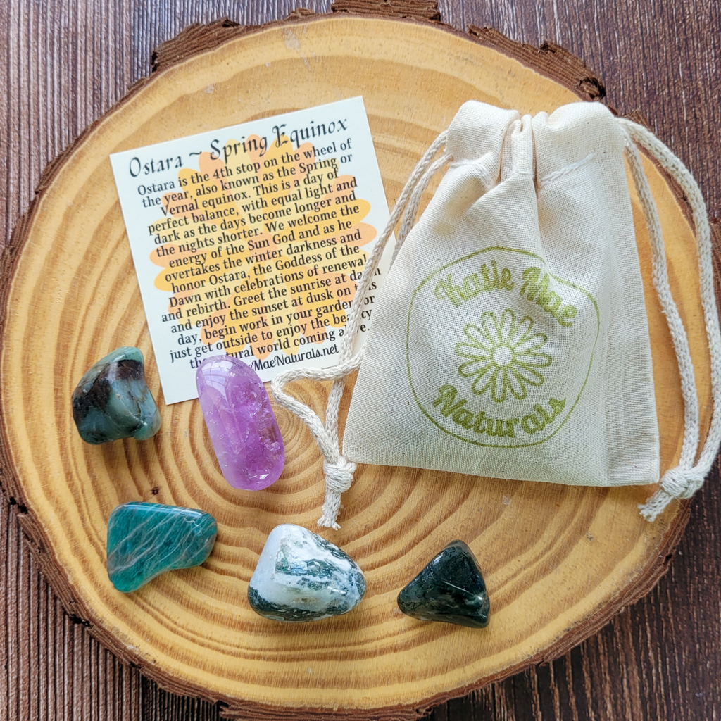 Ostara Gemstone Set – Spring Equinox Crystal Collection for Growth, Renewal & Harmony