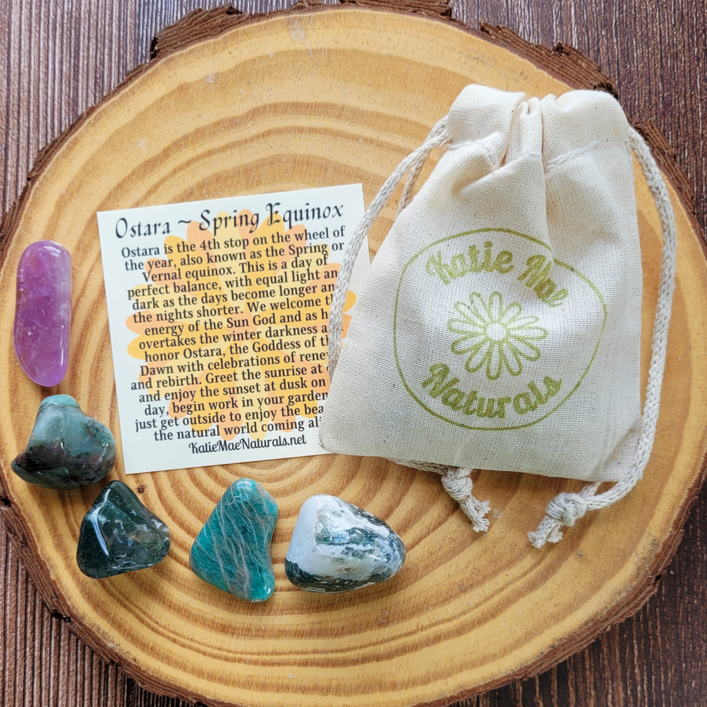 Ostara Gemstone Set – Spring Equinox Crystal Collection for Growth, Renewal & Harmony