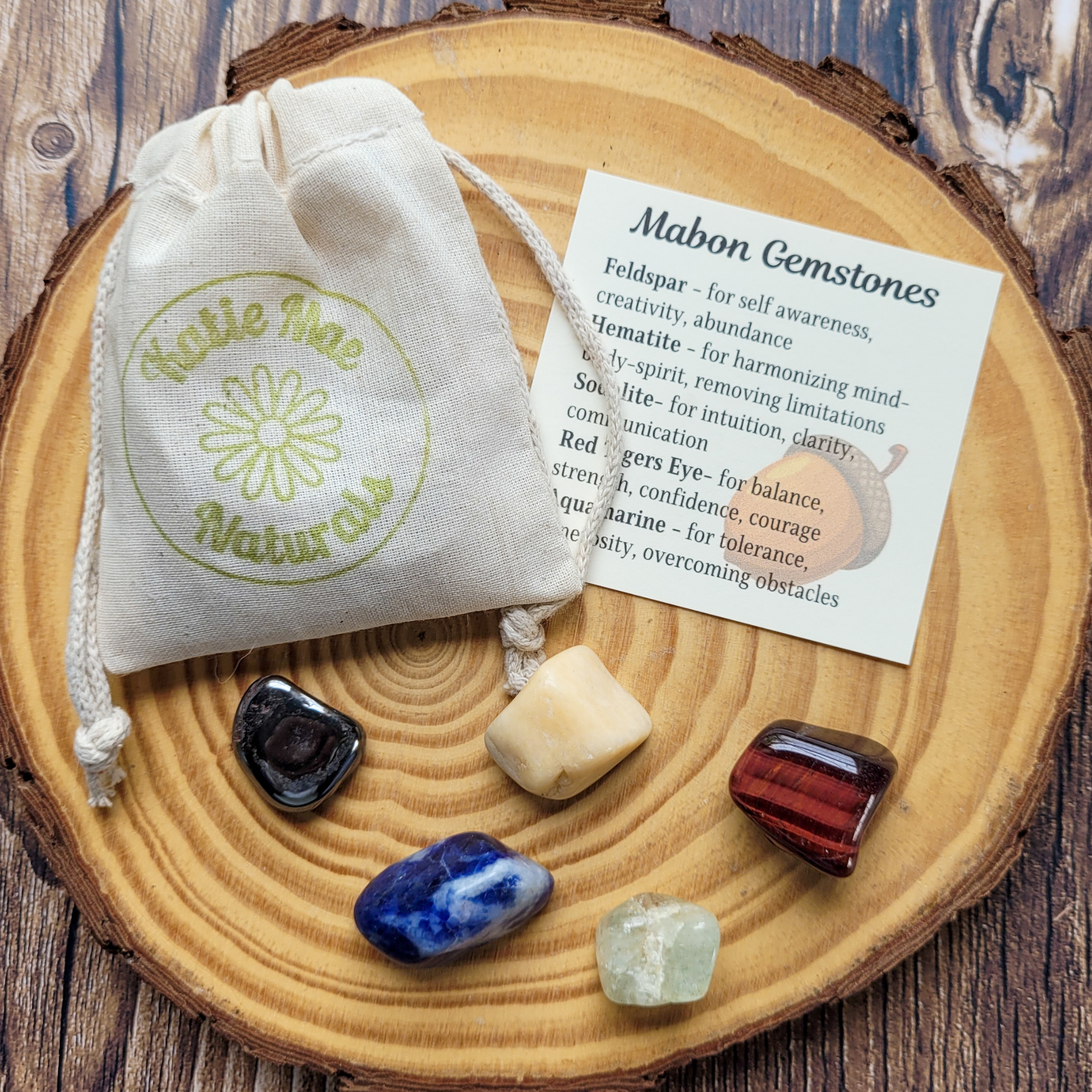 Mabon Gemstone Set – Autumn Equinox Crystal Collection for Balance, Reflection & Grounding