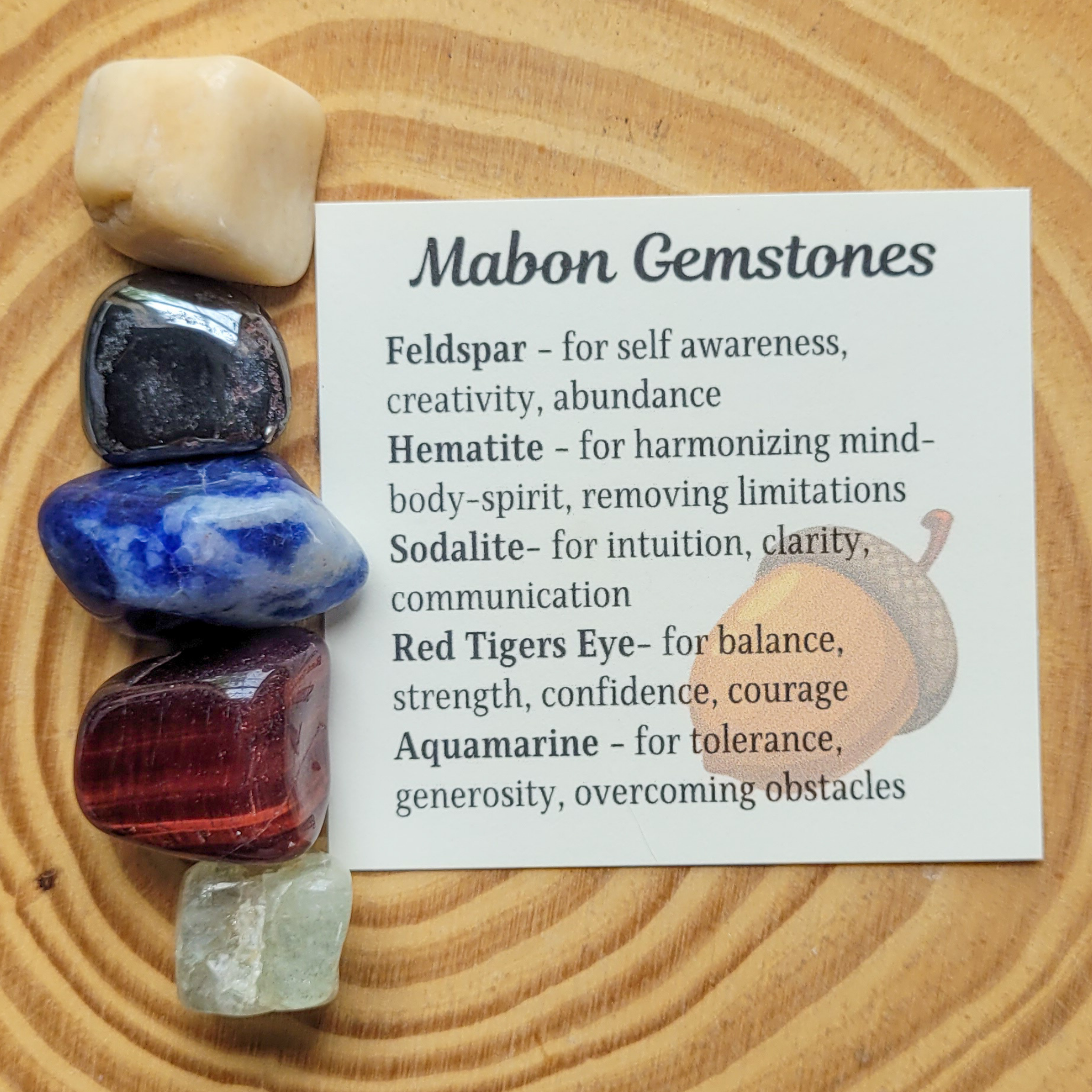 Mabon Gemstone Set – Autumn Equinox Crystal Collection for Balance, Reflection & Grounding