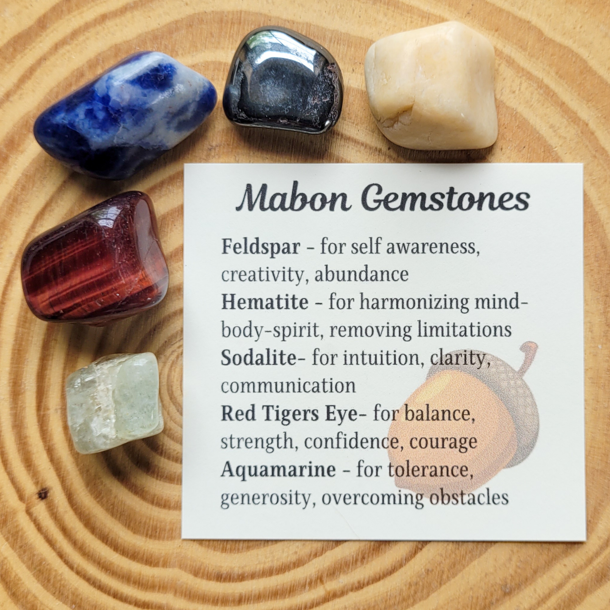 Mabon Gemstone Set – Autumn Equinox Crystal Collection for Balance, Reflection & Grounding