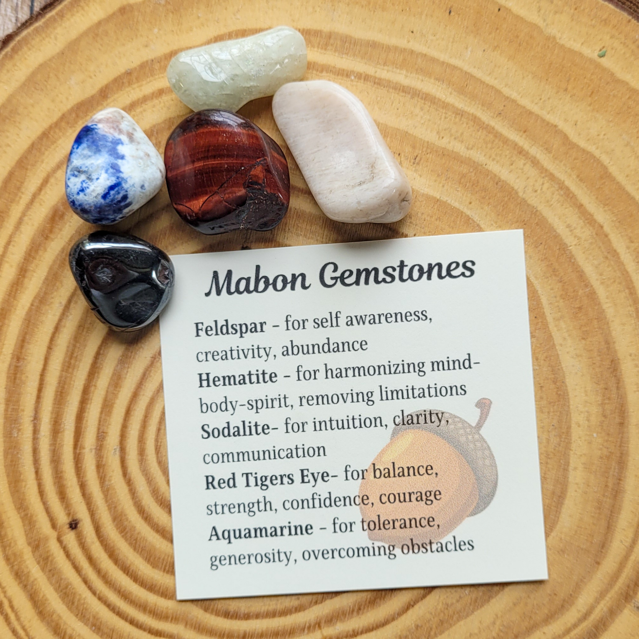 Mabon Gemstone Set – Autumn Equinox Crystal Collection for Balance, Reflection & Grounding
