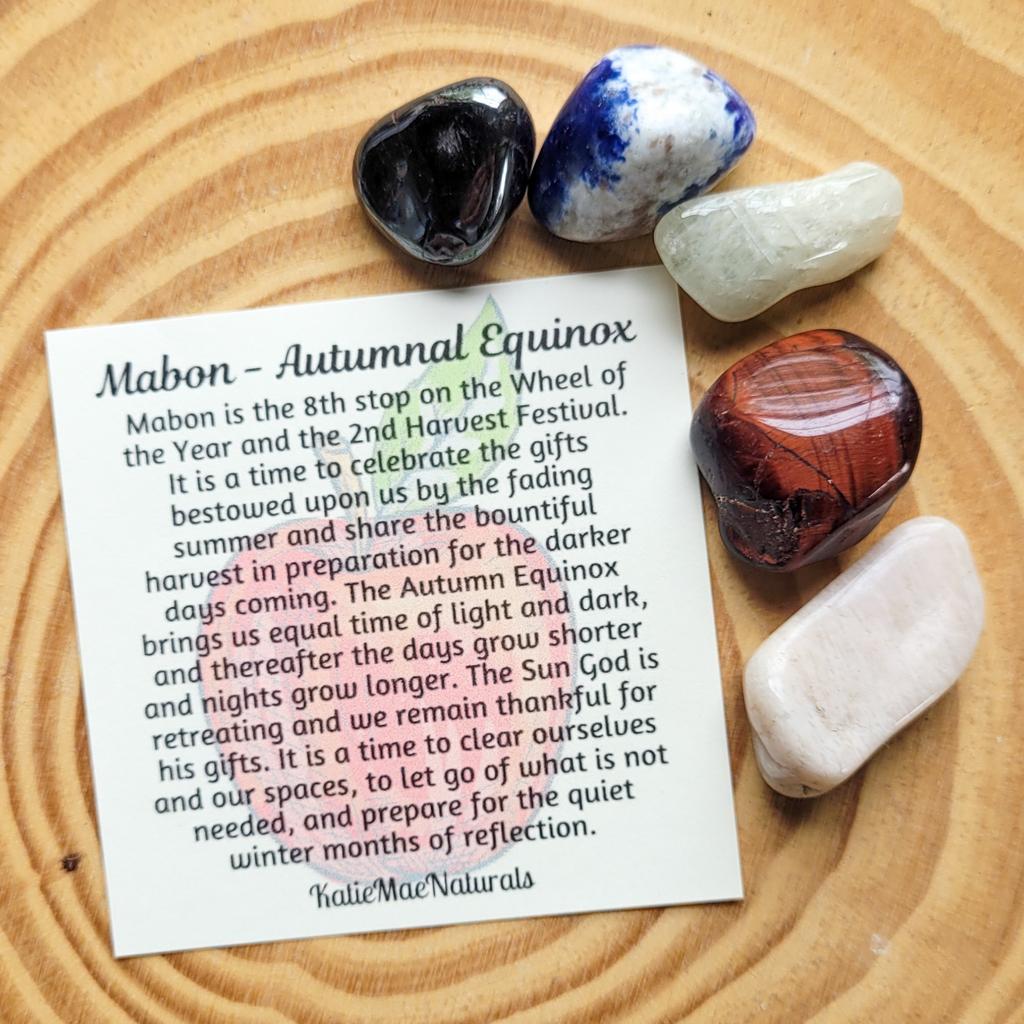 Mabon Gemstone Set – Autumn Equinox Crystal Collection for Balance, Reflection & Grounding