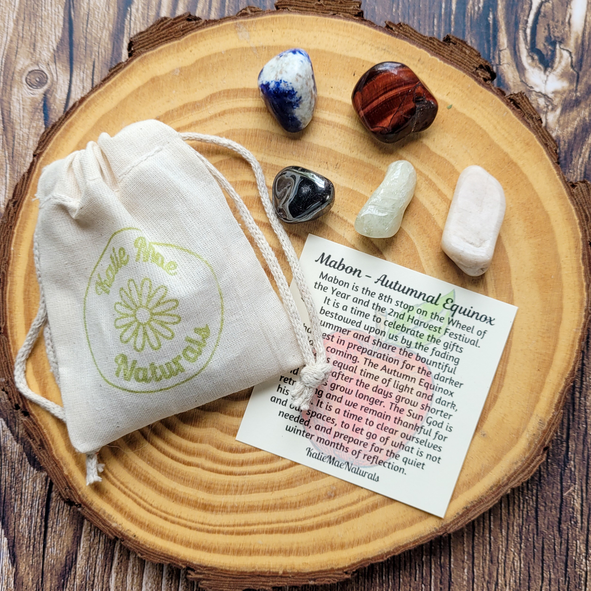 Mabon Gemstone Set – Autumn Equinox Crystal Collection for Balance, Reflection & Grounding