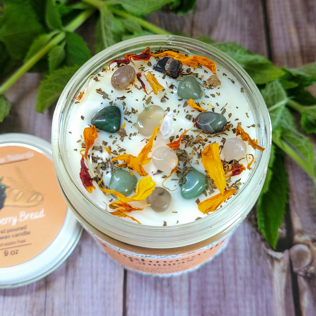 Lughnasadh Ritual Candle – Blackberry Bread Soy Candle for Harvest, Gratitude & Late Summer Rituals