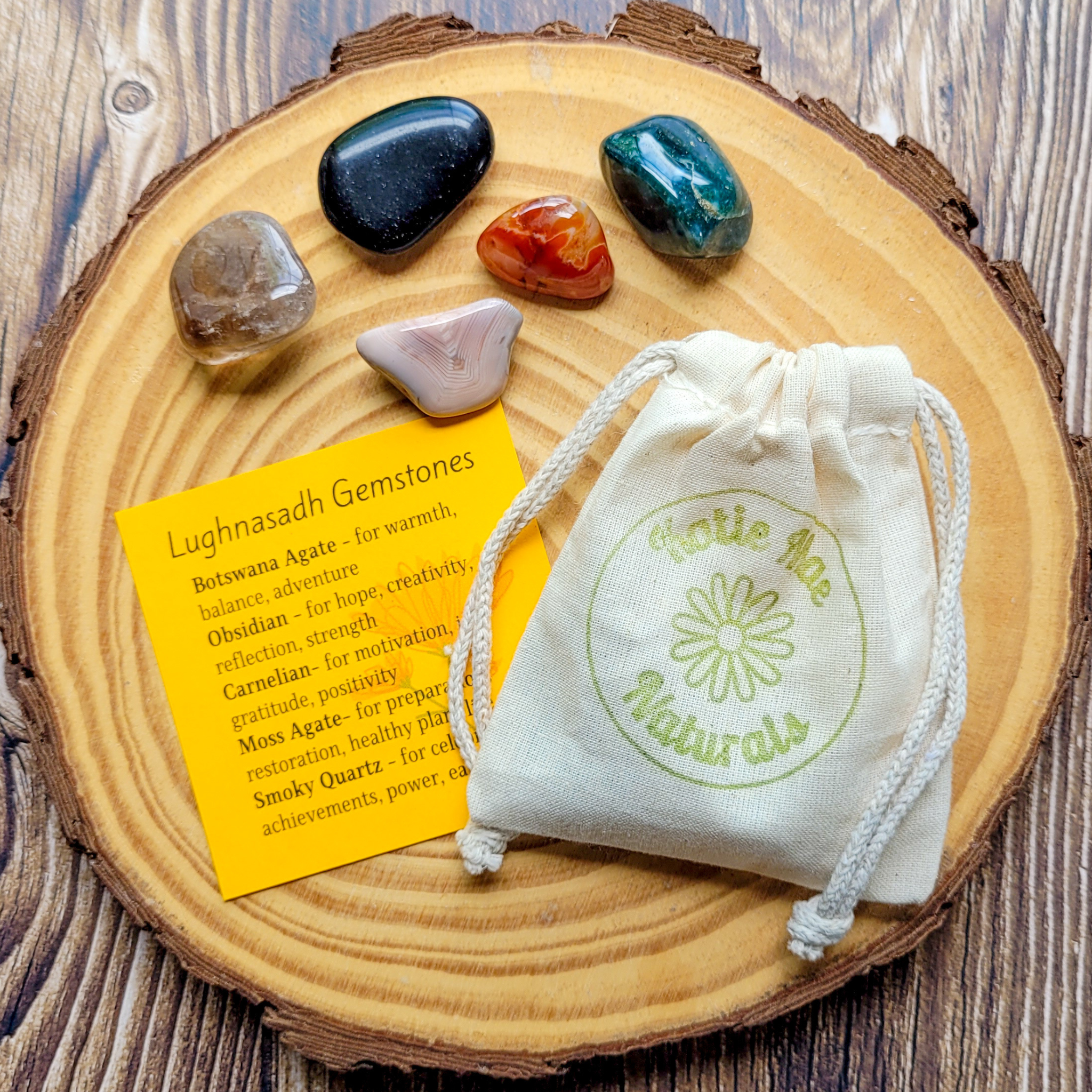 Lughnasadh Gemstone Set – Harvest Crystal Collection for Gratitude, Abundance & Grounding