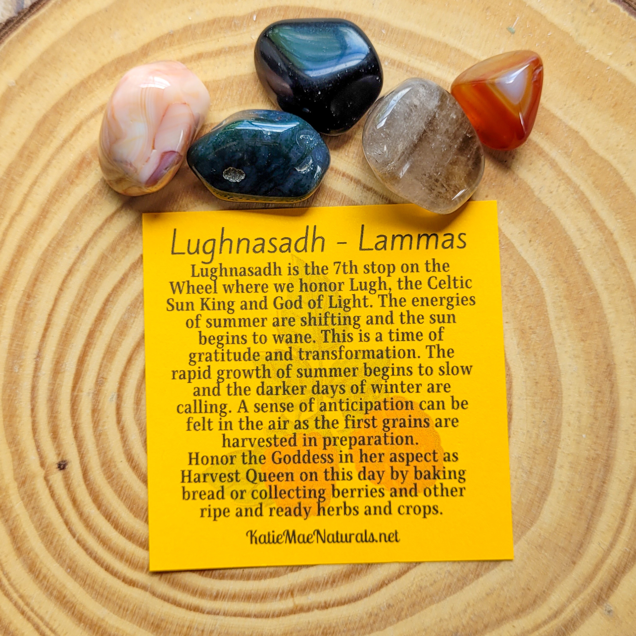 Lughnasadh Gemstone Set – Harvest Crystal Collection for Gratitude, Abundance & Grounding