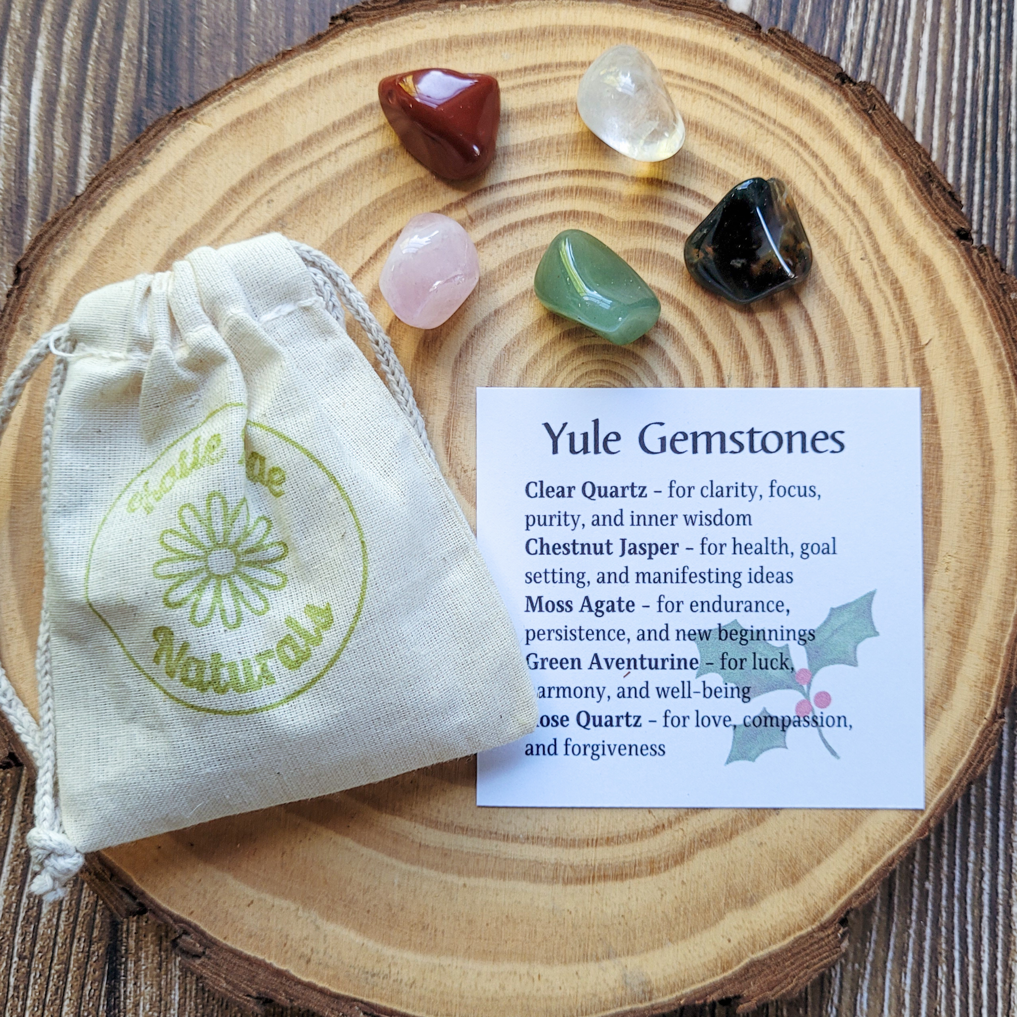 Yule Gemstone Set – Winter Solstice Crystal Collection for Renewal, Warmth & New Beginnings