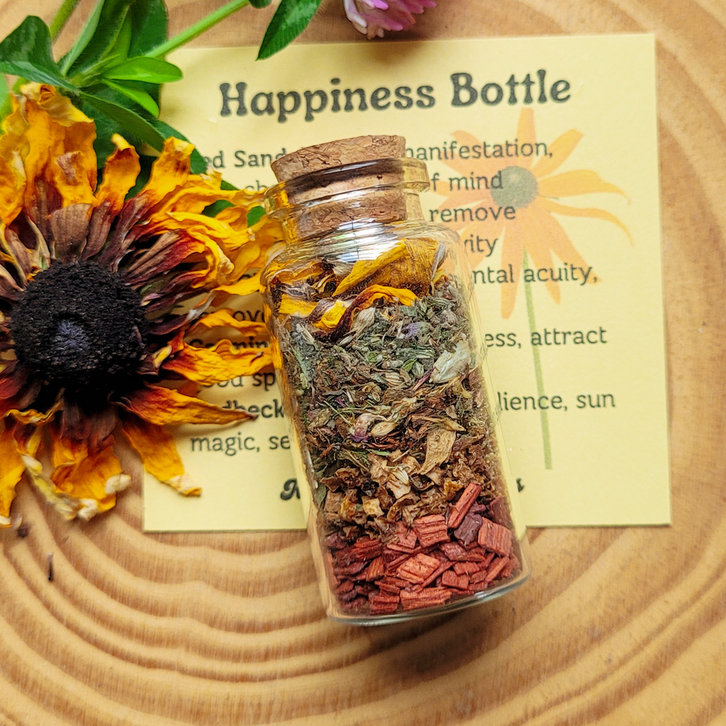 Happiness Spell Bottle, Intention Setting for Joy and Positivity