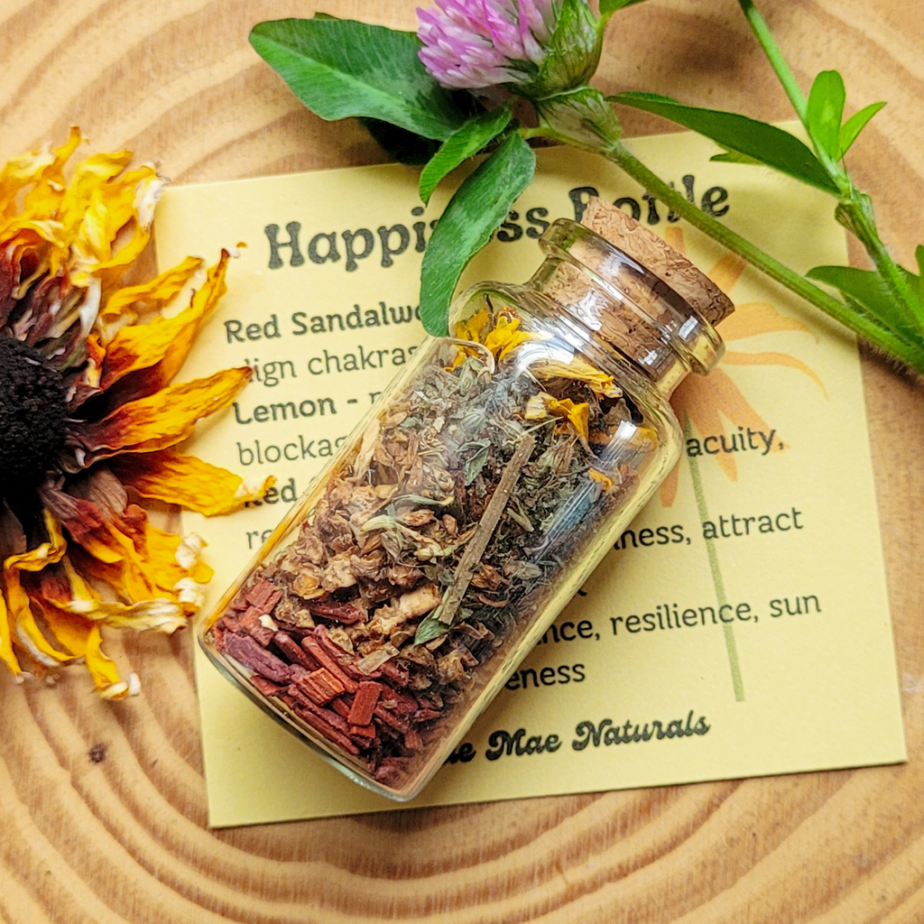 Happiness Spell Bottle, Intention Setting for Joy and Positivity