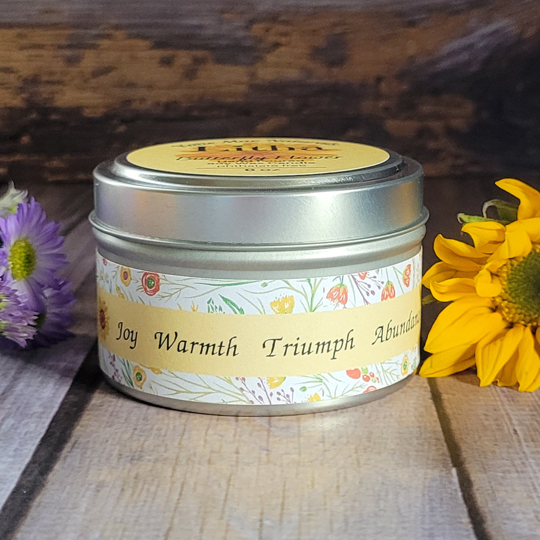 Litha Ritual Candle – Floral Summer Solstice Soy Candle for Sun Energy, Joy & Seasonal Celebration