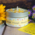 Litha Ritual Candle – Floral Summer Solstice Soy Candle for Sun Energy, Joy & Seasonal Celebration