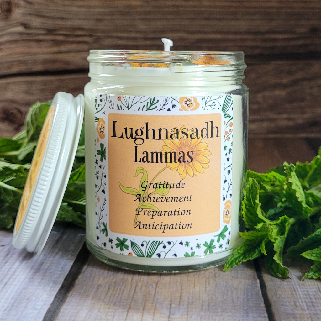 Lughnasadh Ritual Candle – Blackberry Bread Soy Candle for Harvest, Gratitude & Late Summer Rituals