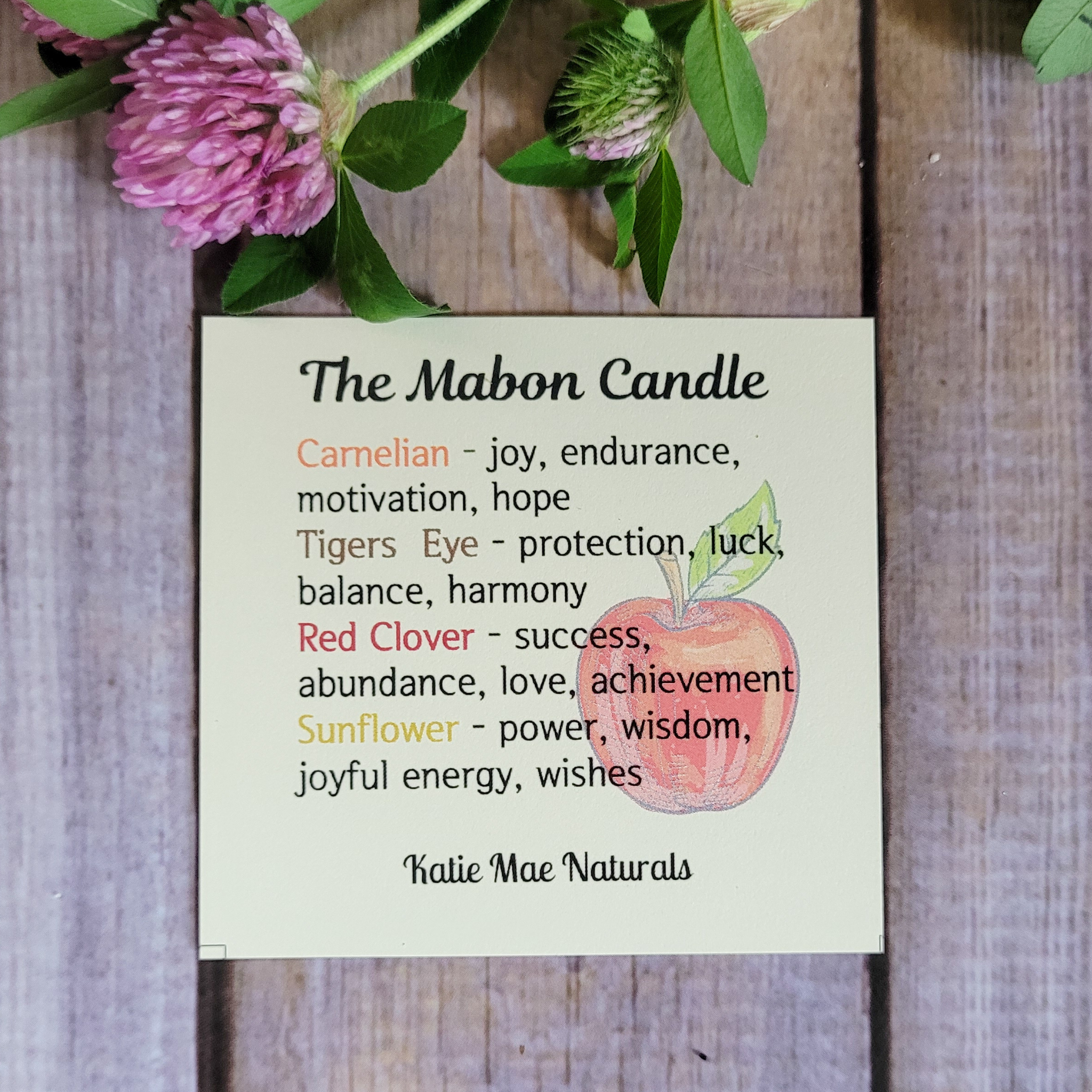 Mabon Ritual Candle – Apple & Oak Soy Candle for Autumn Equinox, Gratitude & Grounding