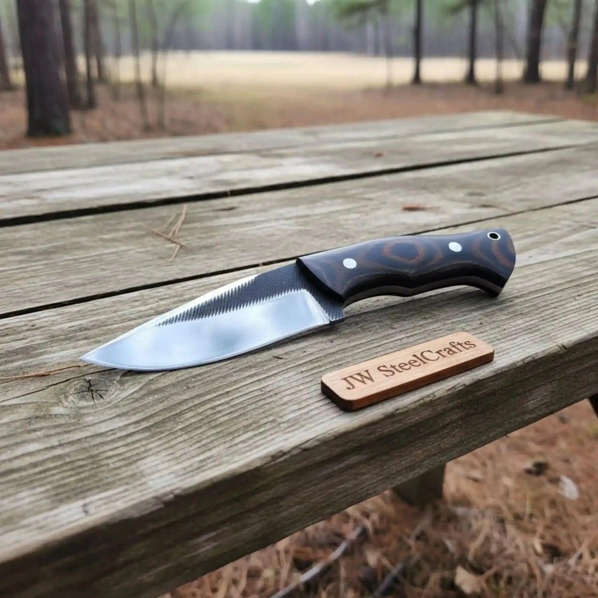 Drop Point Hunting Knife 3.5 Inch Steel Blade Micarta Handle Fixed Blade Field Knife with Sheath