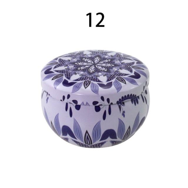 Vintage Flower Candle Tin Jars DIY Candle Candle Jars for Making Candles Bulk Tin Cans For Candle Making Colorful Round Metal Containers for Home Storage Arts & Crafts Making Holder Case for Dry Storage Spices Camping Party Favor and Sweets Gifts Box