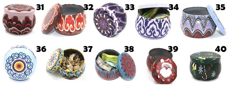 Vintage Flower Candle Tin Jars DIY Candle Candle Jars for Making Candles Bulk Tin Cans For Candle Making Colorful Round Metal Containers for Home Storage Arts & Crafts Making Holder Case for Dry Storage Spices Camping Party Favor and Sweets Gifts Box