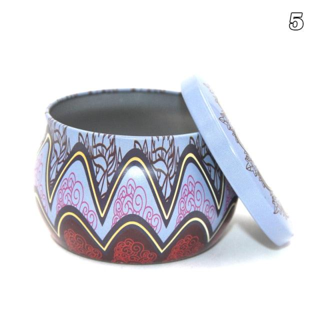 Vintage Flower Candle Tin Jars DIY Candle Candle Jars for Making Candles Bulk Tin Cans For Candle Making Colorful Round Metal Containers for Home Storage Arts & Crafts Making Holder Case for Dry Storage Spices Camping Party Favor and Sweets Gifts Box