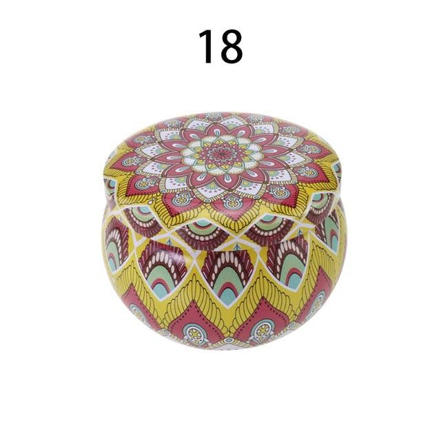Vintage Flower Candle Tin Jars DIY Candle Candle Jars for Making Candles Bulk Tin Cans For Candle Making Colorful Round Metal Containers for Home Storage Arts & Crafts Making Holder Case for Dry Storage Spices Camping Party Favor and Sweets Gifts Box