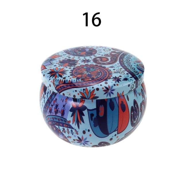 Vintage Flower Candle Tin Jars DIY Candle Candle Jars for Making Candles Bulk Tin Cans For Candle Making Colorful Round Metal Containers for Home Storage Arts & Crafts Making Holder Case for Dry Storage Spices Camping Party Favor and Sweets Gifts Box