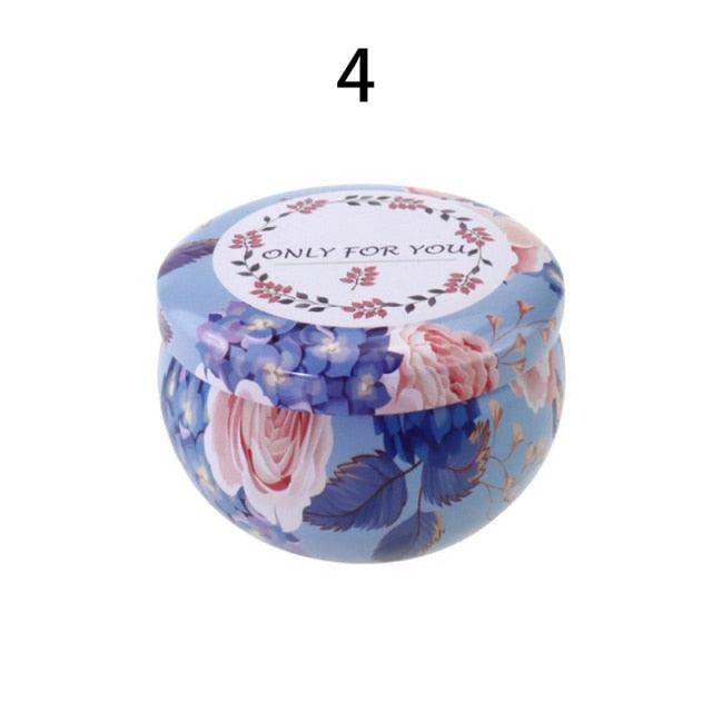 Vintage Flower Candle Tin Jars DIY Candle Candle Jars for Making Candles Bulk Tin Cans For Candle Making Colorful Round Metal Containers for Home Storage Arts & Crafts Making Holder Case for Dry Storage Spices Camping Party Favor and Sweets Gifts Box