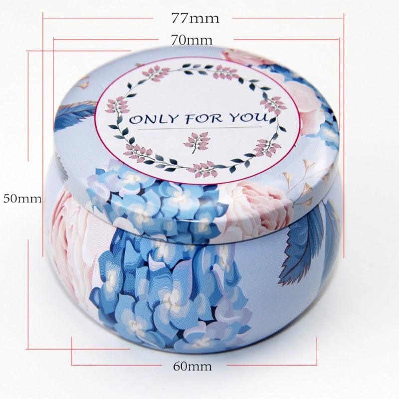 Vintage Flower Candle Tin Jars DIY Candle Candle Jars for Making Candles Bulk Tin Cans For Candle Making Colorful Round Metal Containers for Home Storage Arts & Crafts Making Holder Case for Dry Storage Spices Camping Party Favor and Sweets Gifts Box